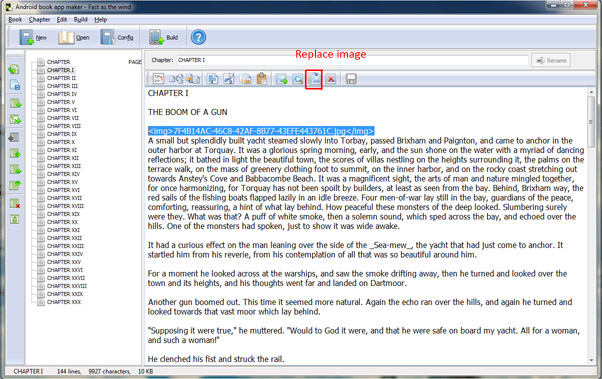 Android book app maker replace the image inserted