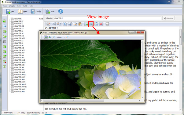 Android book app maker preview the inserted images
