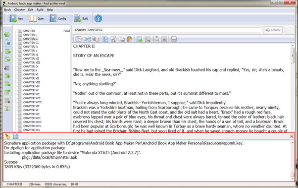 Android book app maker menu Build