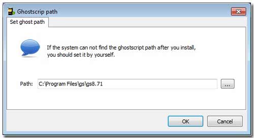 setup Ghostscript path manually