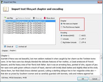name chapter with text file name